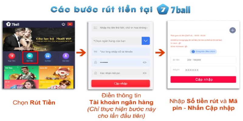 Hoàn thành quy trình rút tiền 